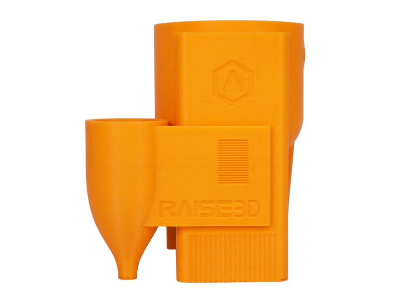 Peça impressa em 3D com filamento Raise3D PPA GF de cor laranja